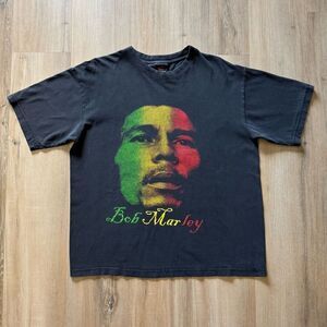 Y2K Bob Marley Black Shirt Size Large 100% Cotton Jamaica Reggae Music Classic